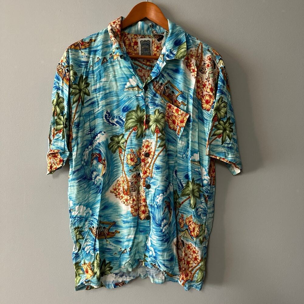 Men’s Size L Ocean Current Hawaiian surfing shirt